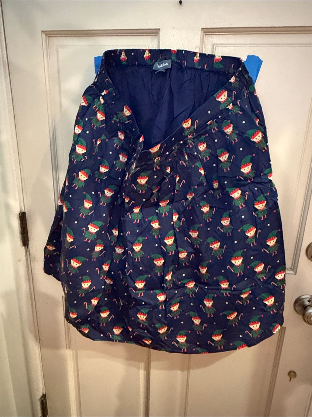 Modcloth Navy Skirt with Festive Elf Print